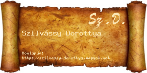 Szilvássy Dorottya névjegykártya